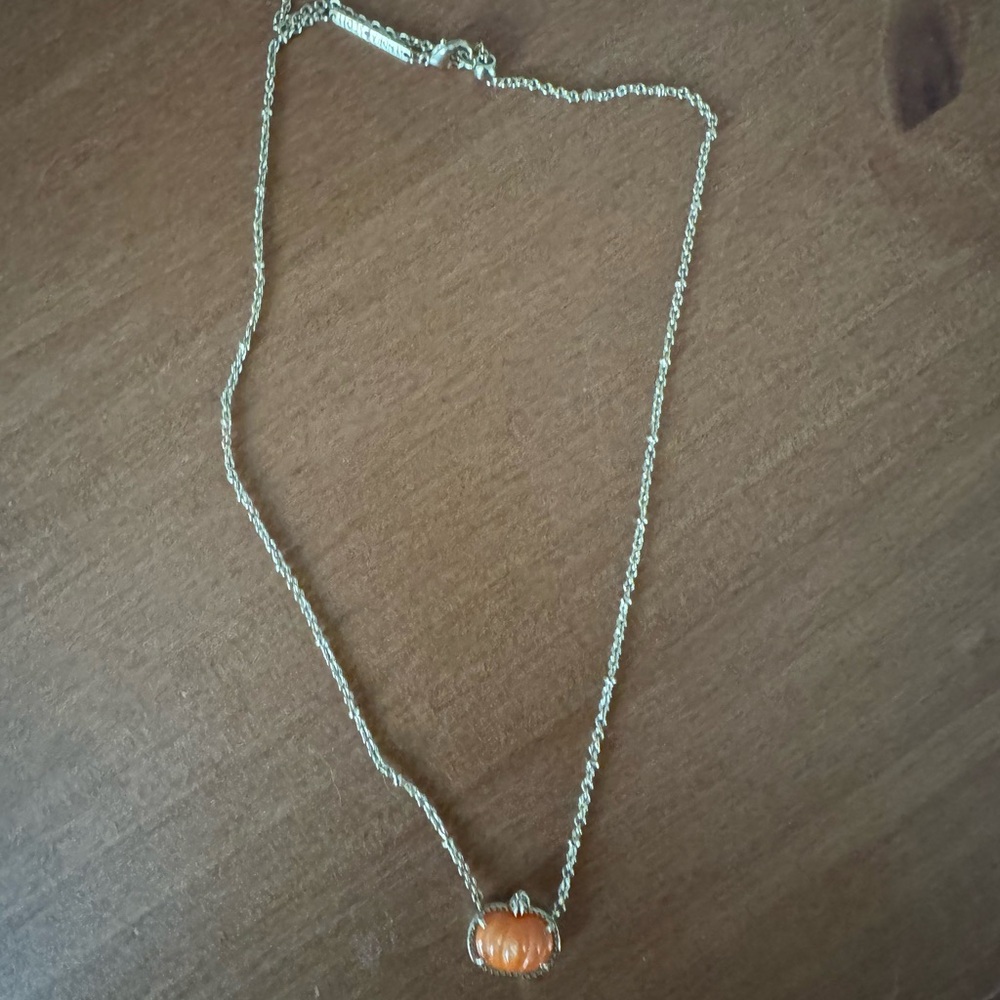 Kendra Scott Gold Necklace with Orange Pumpkin